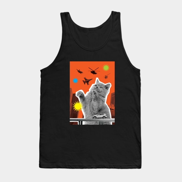 KATZILLAZ - 02 - AIR BATTLE - FELINE KAIJU - MONSTER CAT !!! Tank Top by CliffordHayes